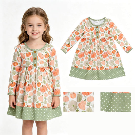 Pumpkin Button Dress