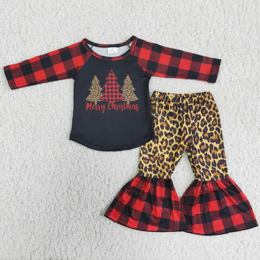 Plaid Cheetah Print Christmas Tree Set