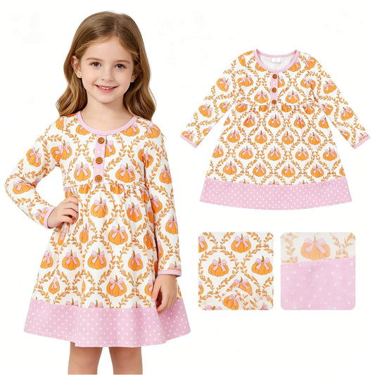 Coquette Pumpkin Button Dress