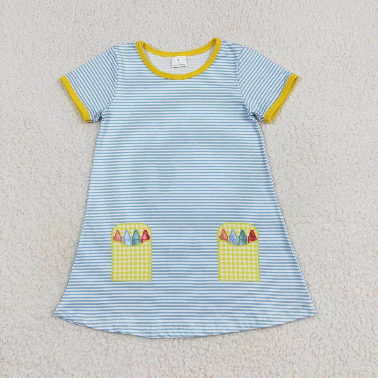 Striped Gingham Crayon Dress