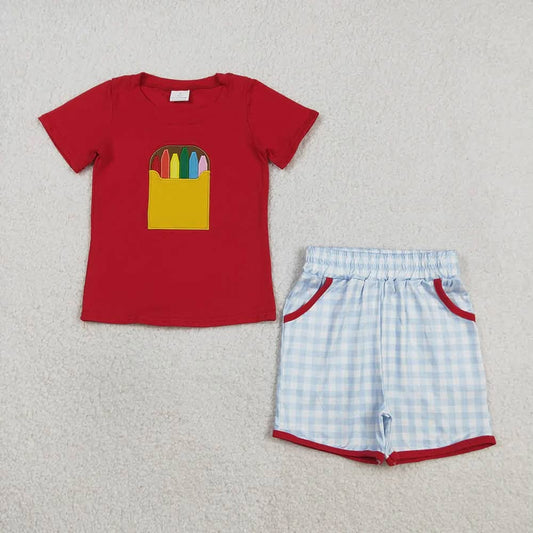 Crayons Embroidered Shorts Set