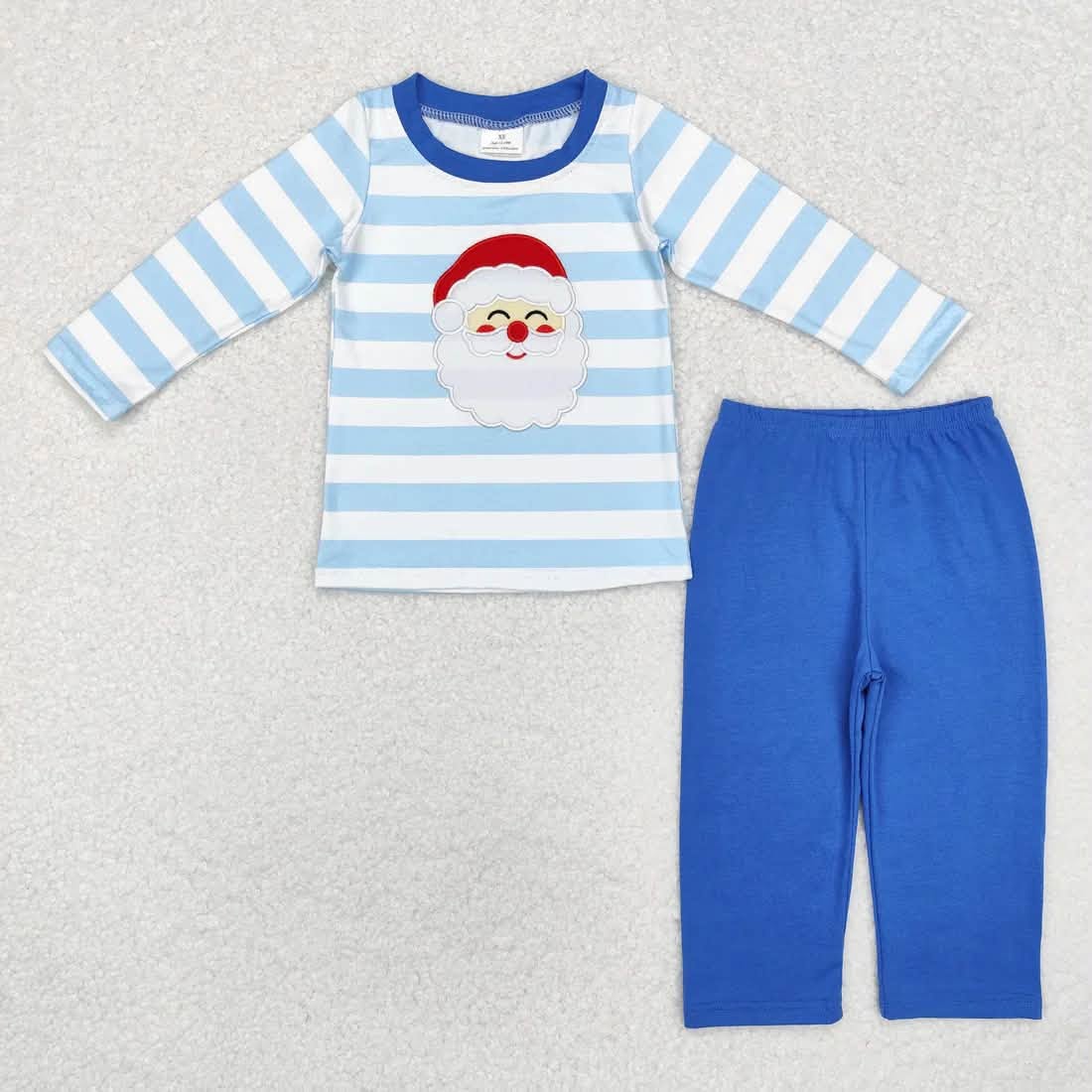 Blue Striped Santa Pants Set