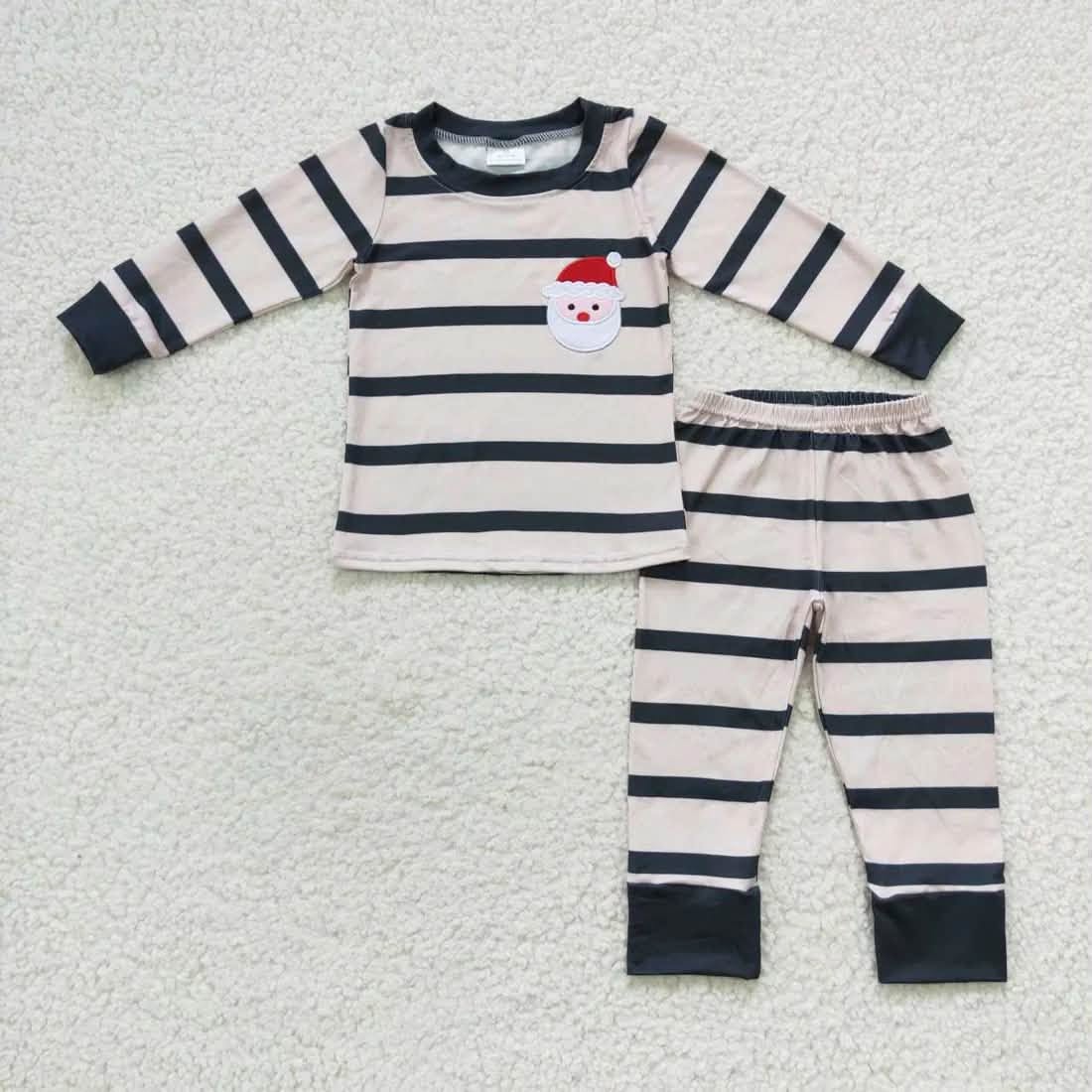 Santas Striped Pajamas Set