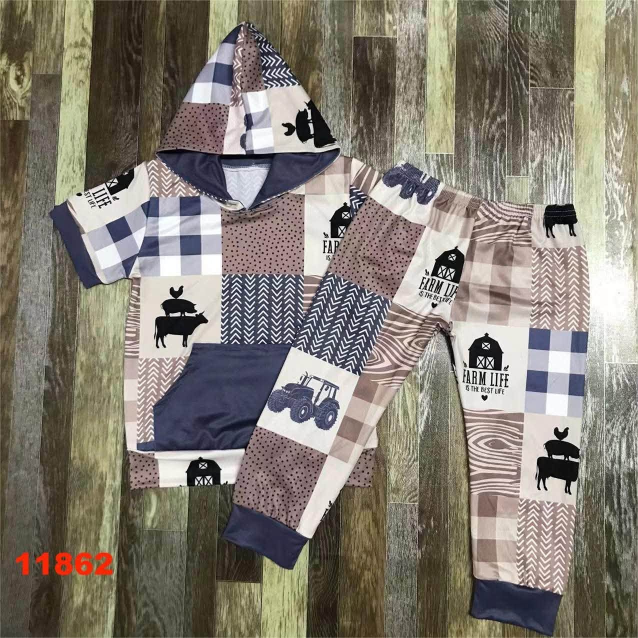 Farm Life Hooded Jogger Set