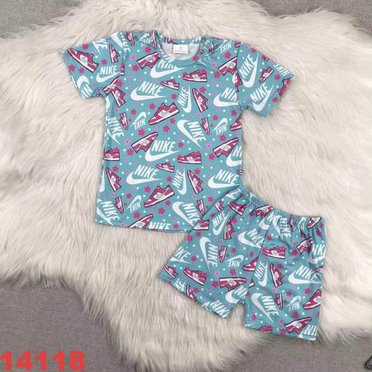Check Mark Shoes Shorts Set