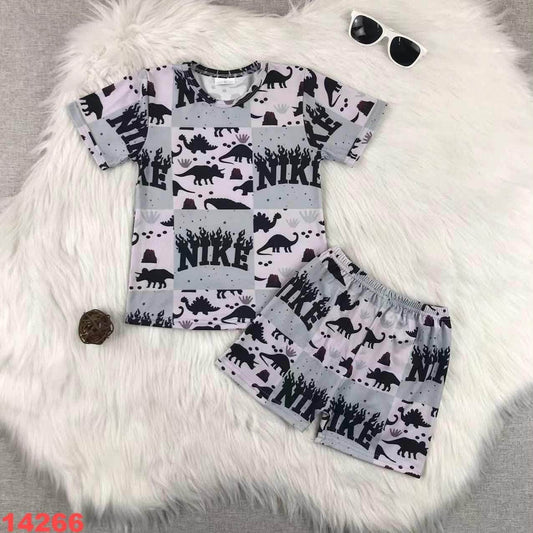 Dino Check Mark Shorts Set