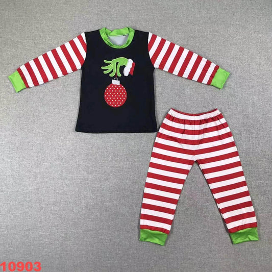 Green Guy Striped Pajama Set