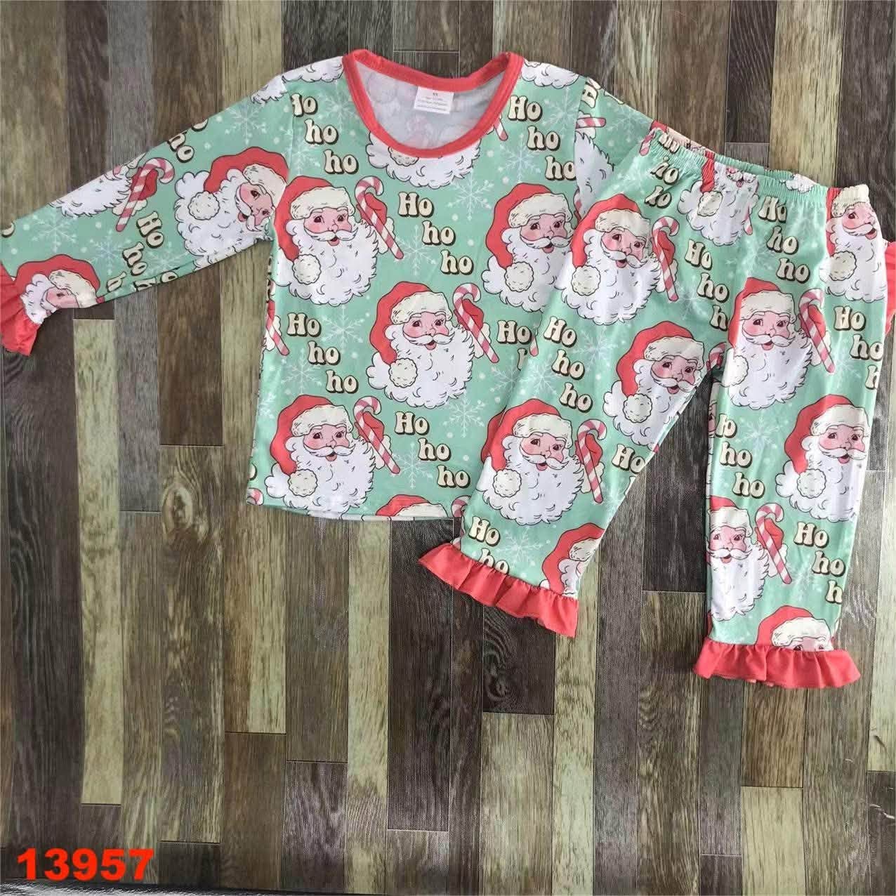 Santa Ruffle Pajama Set