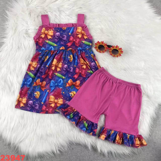 Pencils and Bows Tank Set