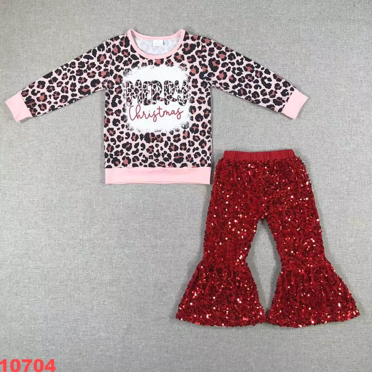 Merry Christmas Sequin Pants Set