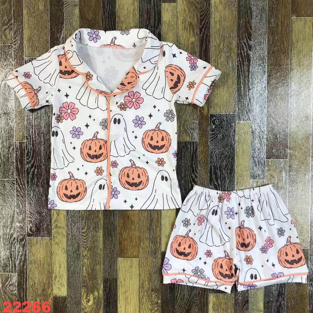 Ghost Pumpkins Pajamas Shorts Set