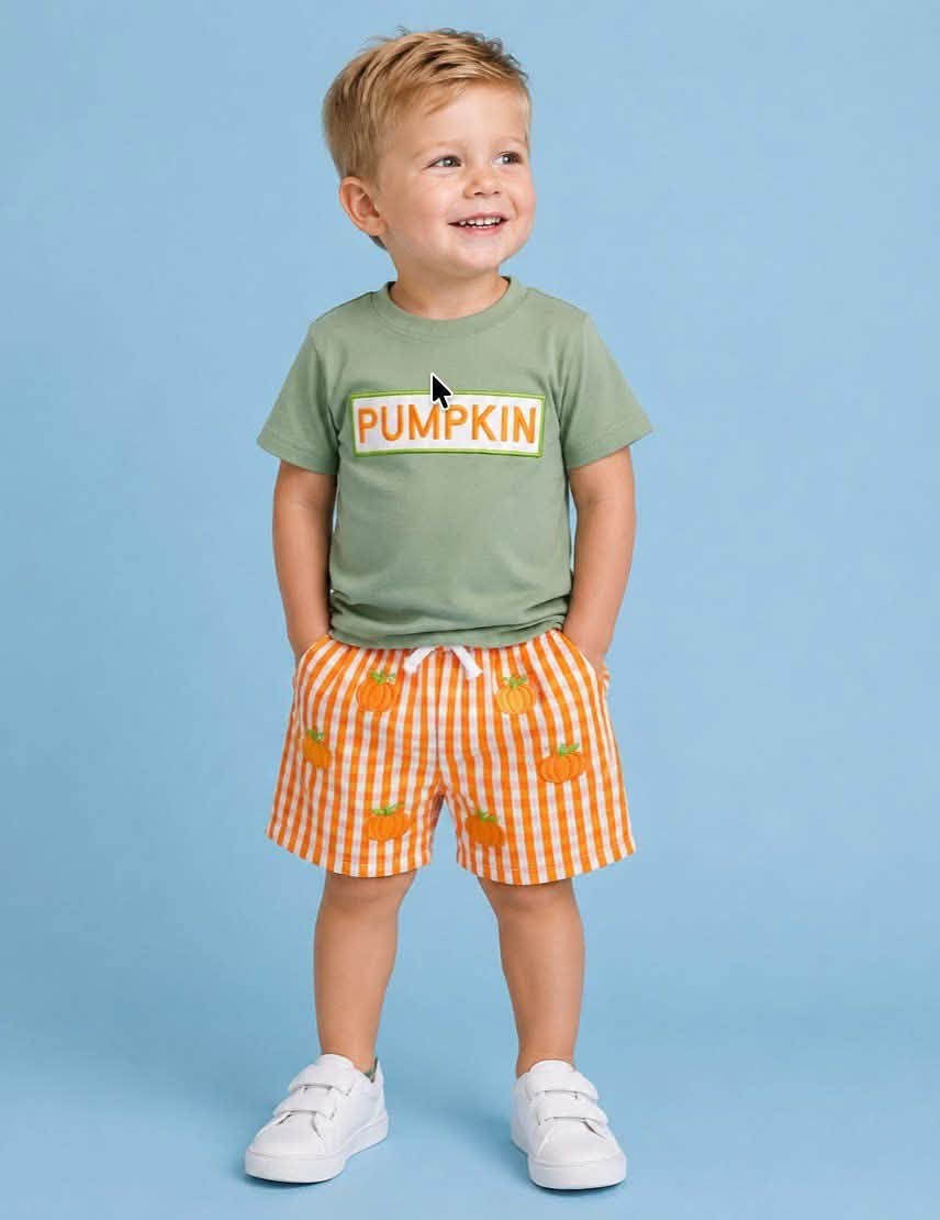 Green Pumpkin Shorts Set