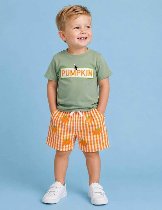 Green Pumpkin Shorts Set