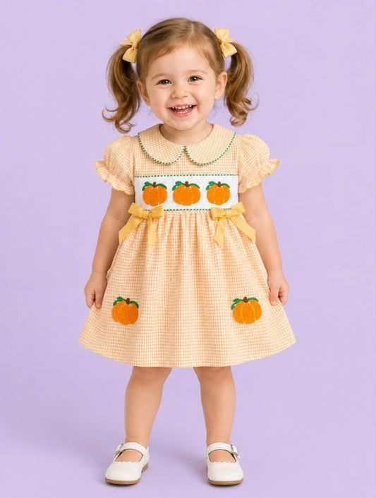 Yellow Gingham Pumpkin Dress