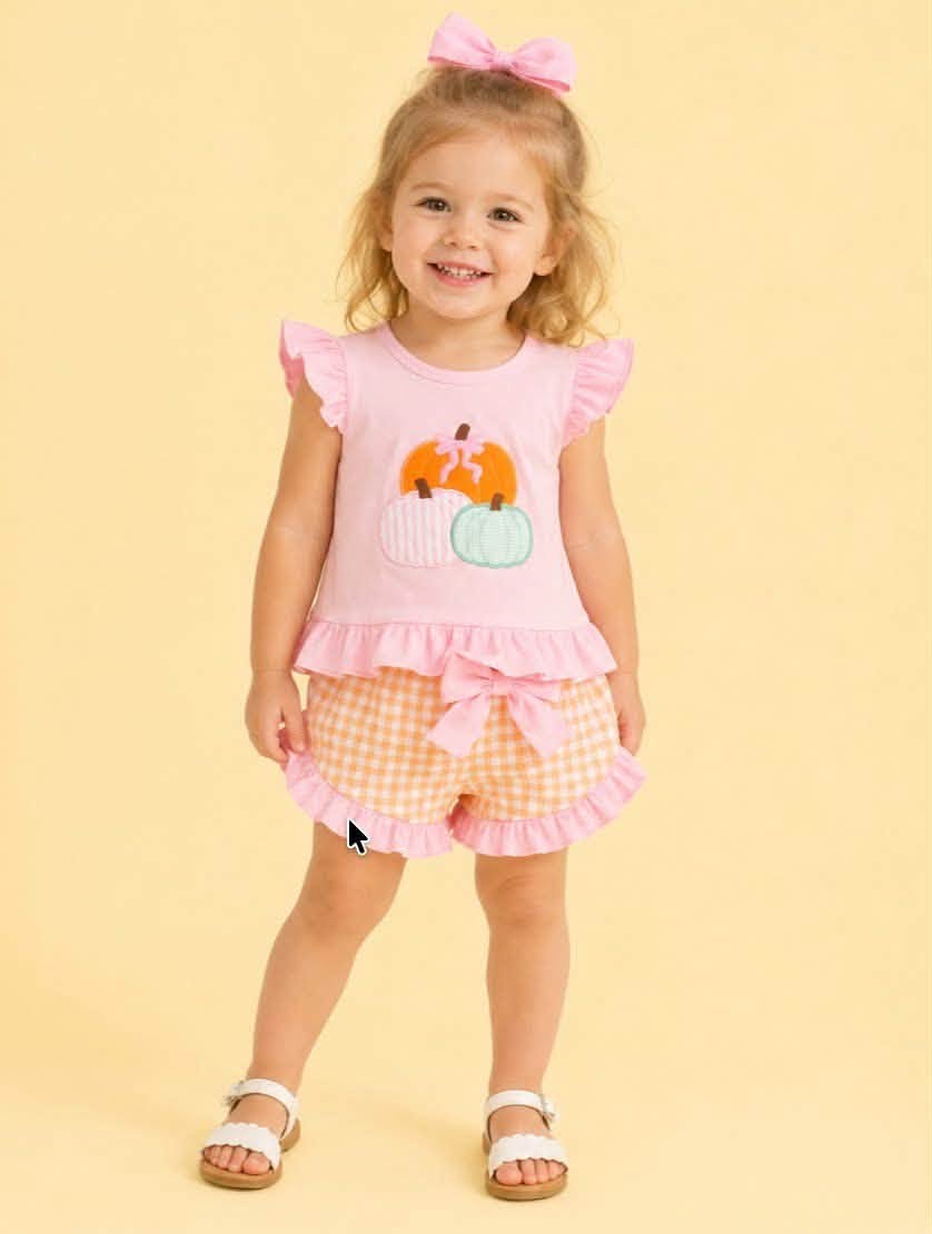 Three Pumpkins Shorts Set