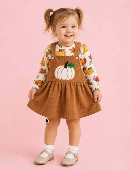 Corduroy Pumpkin Dress Set