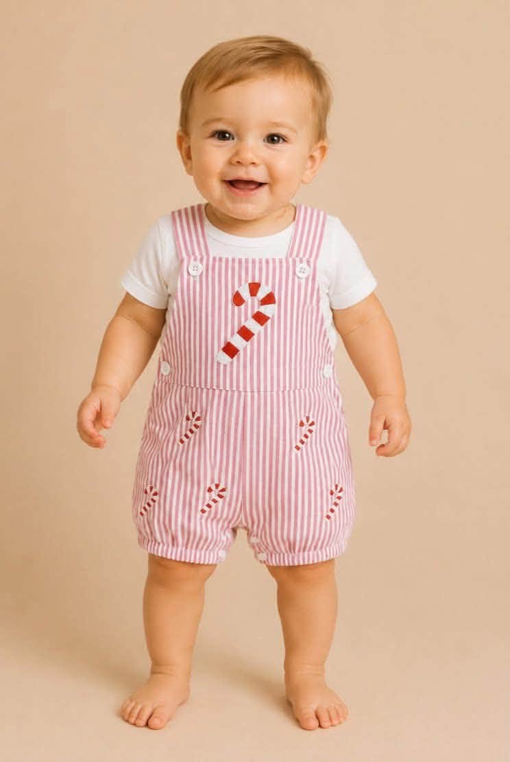 Candy Cane Striped Romper
