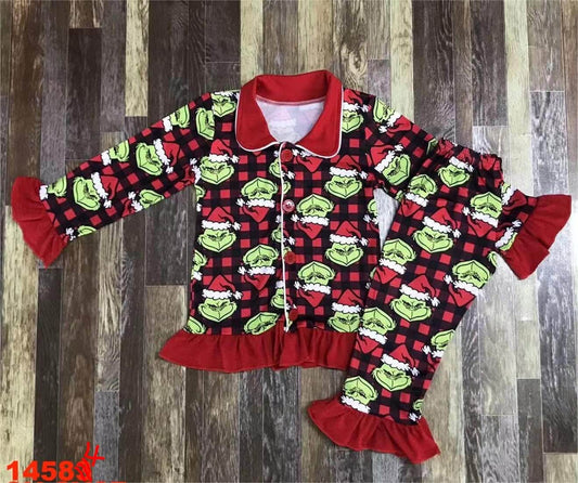 Plaid Green Guy Pajama Set