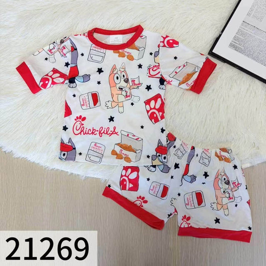 Blue Dog Chicken Shorts Set
