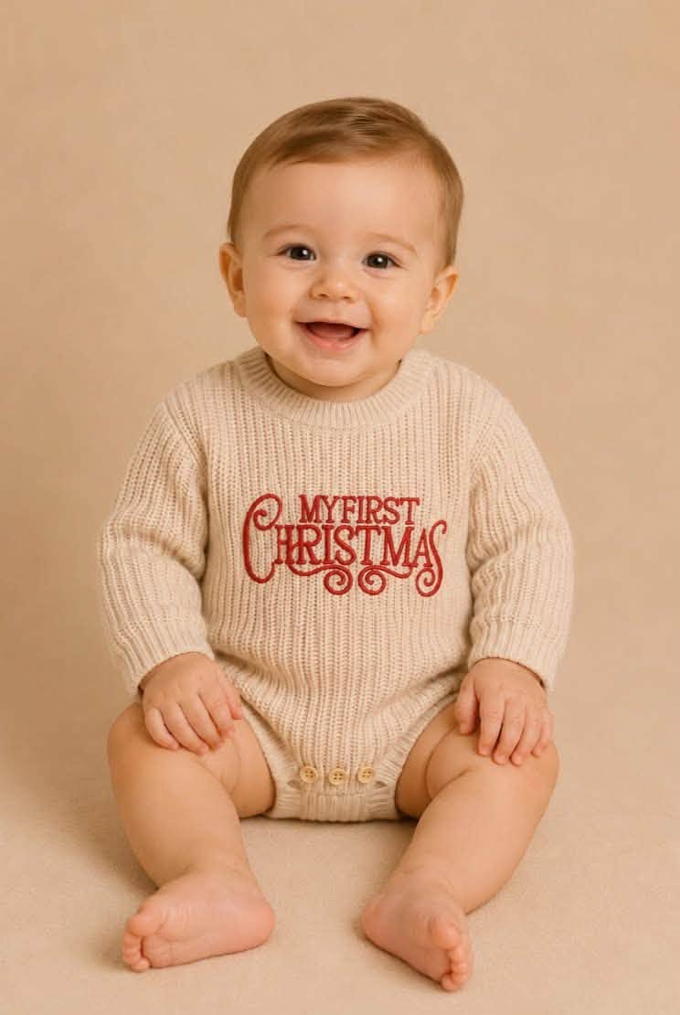 Knit My First Christmas Romper
