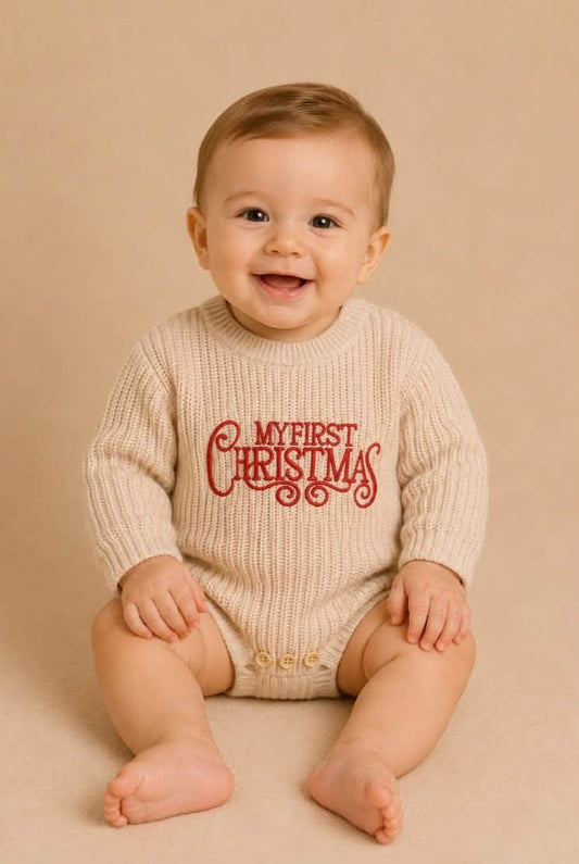 Knit My First Christmas Romper
