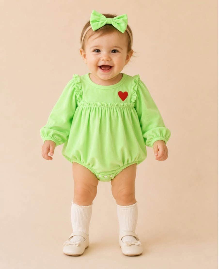 Green Guy Heart Romper
