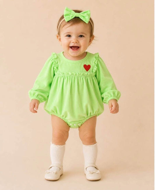 Green Guy Heart Romper