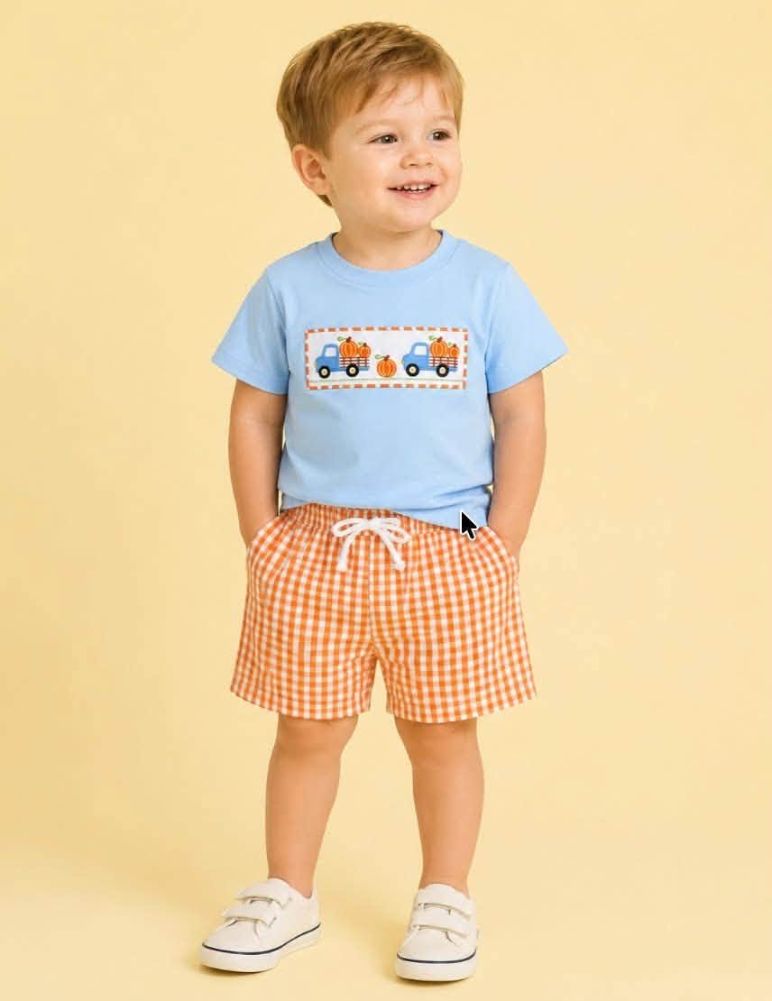 Pumpkin Truck Shorts Set