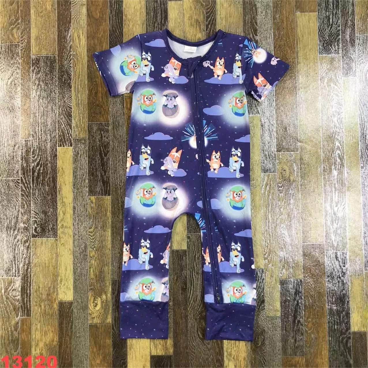 Blue Dog Sleepy Time Romper