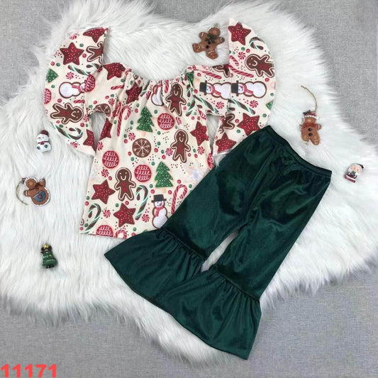 Gingerbread Velvet Pants Set