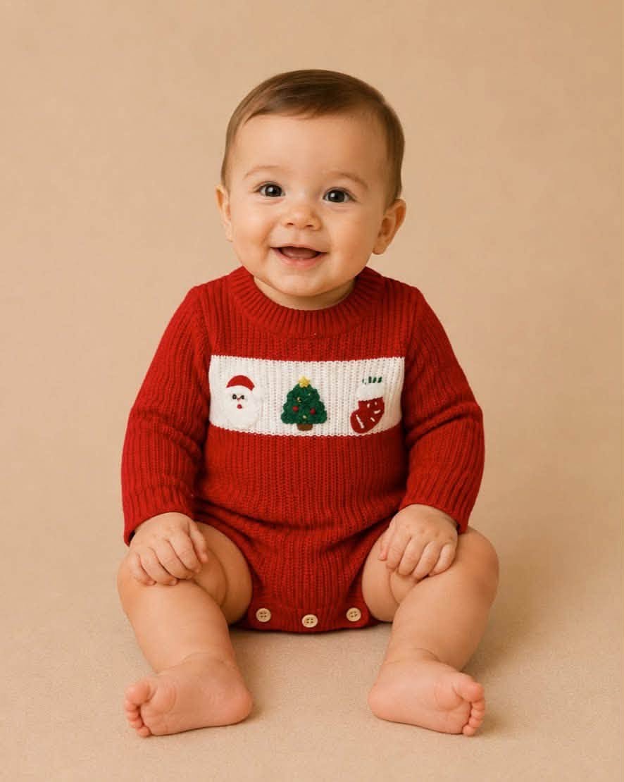 Knit Christmas Elements Romper