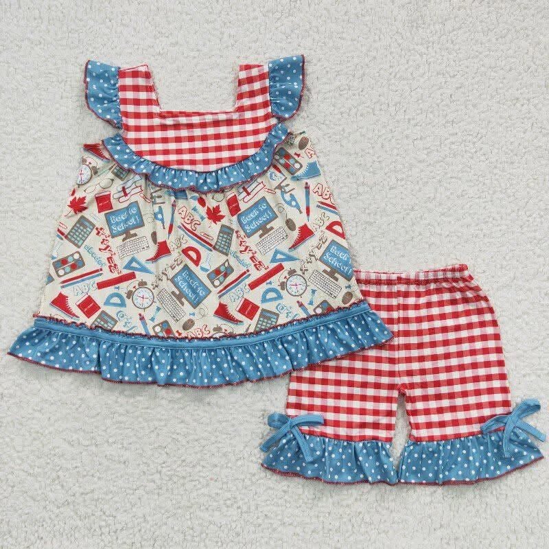 School Supplies Shorts Set