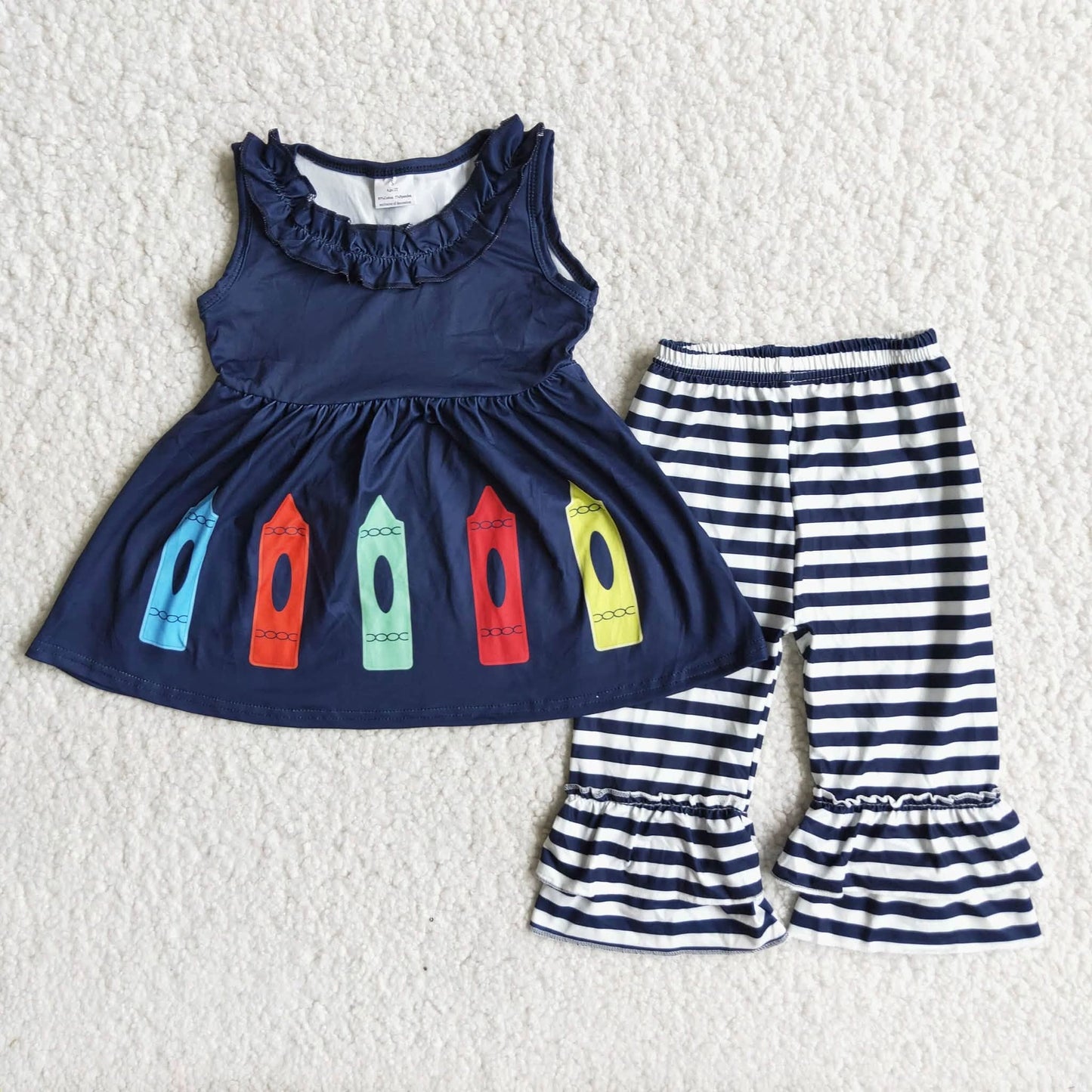 Crayons Striped Pants Set
