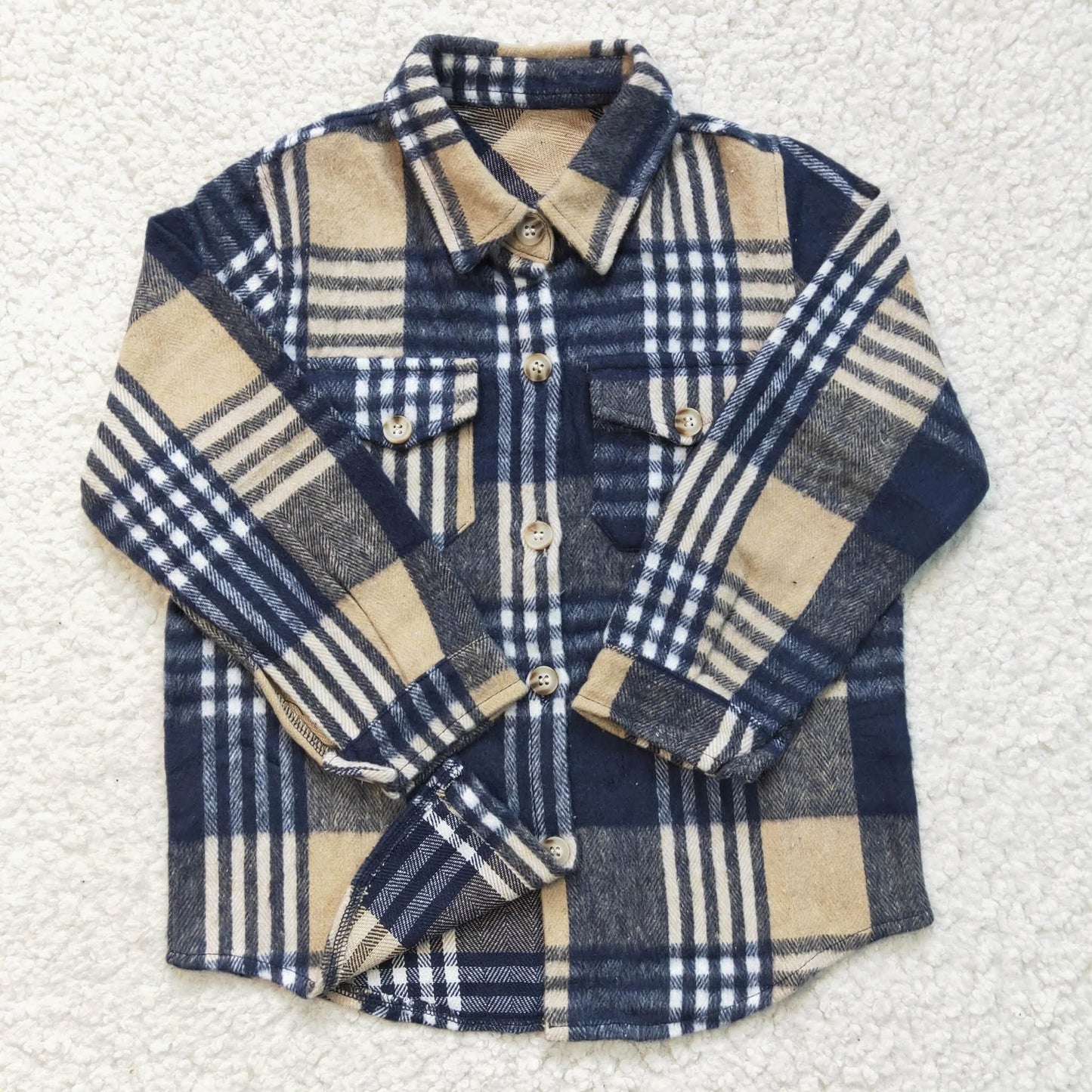 Blue and Cream Plaid Flannel