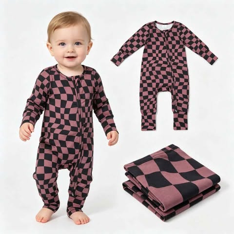 Brown and Black Checkered Zippy
