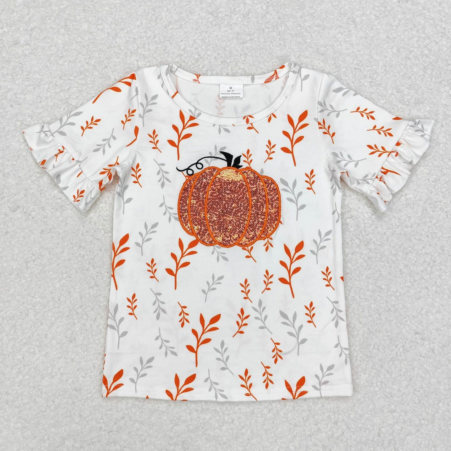 Floral Sequin Pumpkin Shirt