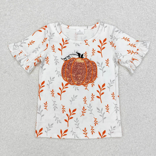 Floral Sequin Pumpkin Shirt