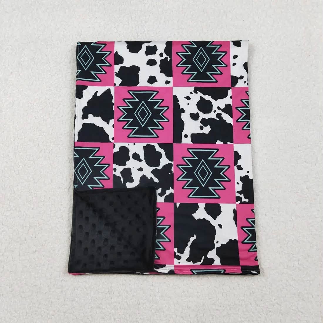 Aztec Cow Print Blanket