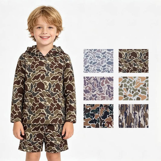 Camo Hooded Shorts Sets