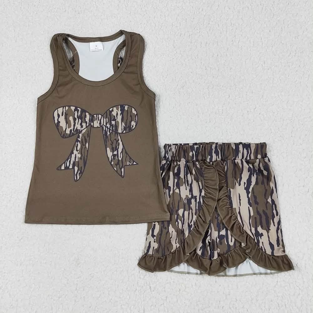 Camo Bow Shorts Set