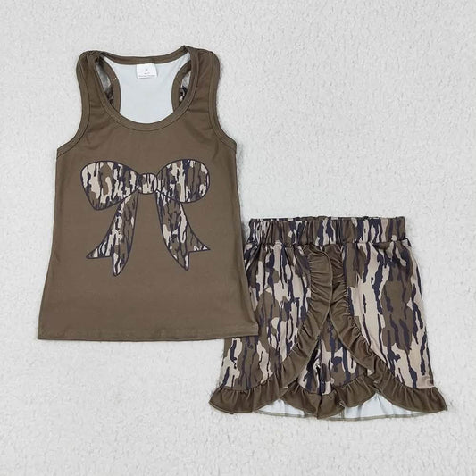 Camo Bow Shorts Set