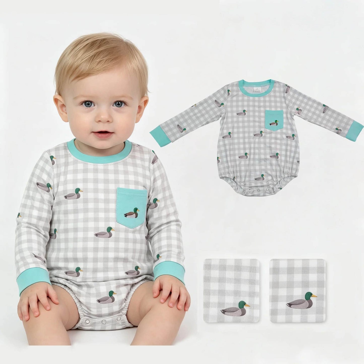Turquoise Duck Romper
