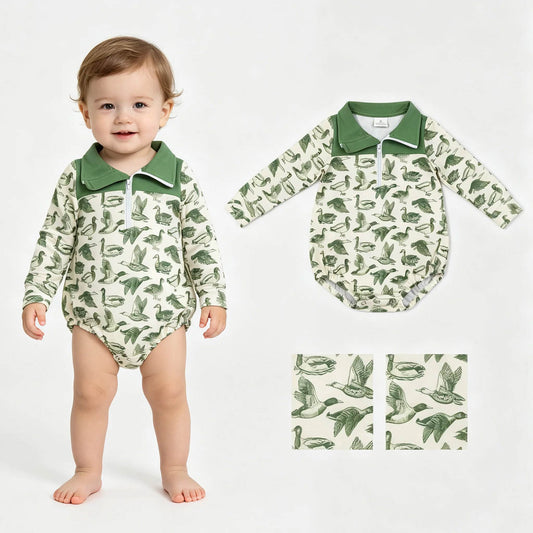 Green Mallard Collard Romper