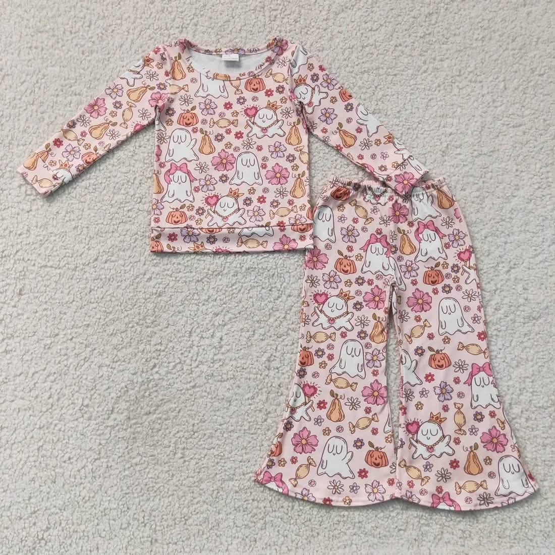 Pink Ghost Flare Pants Set