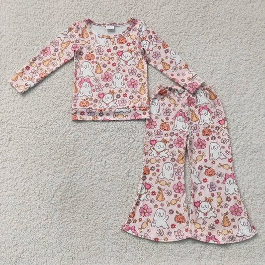 Pink Ghost Flare Pants Set