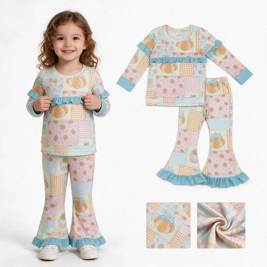 Pumpkin Patchwork Pants Set