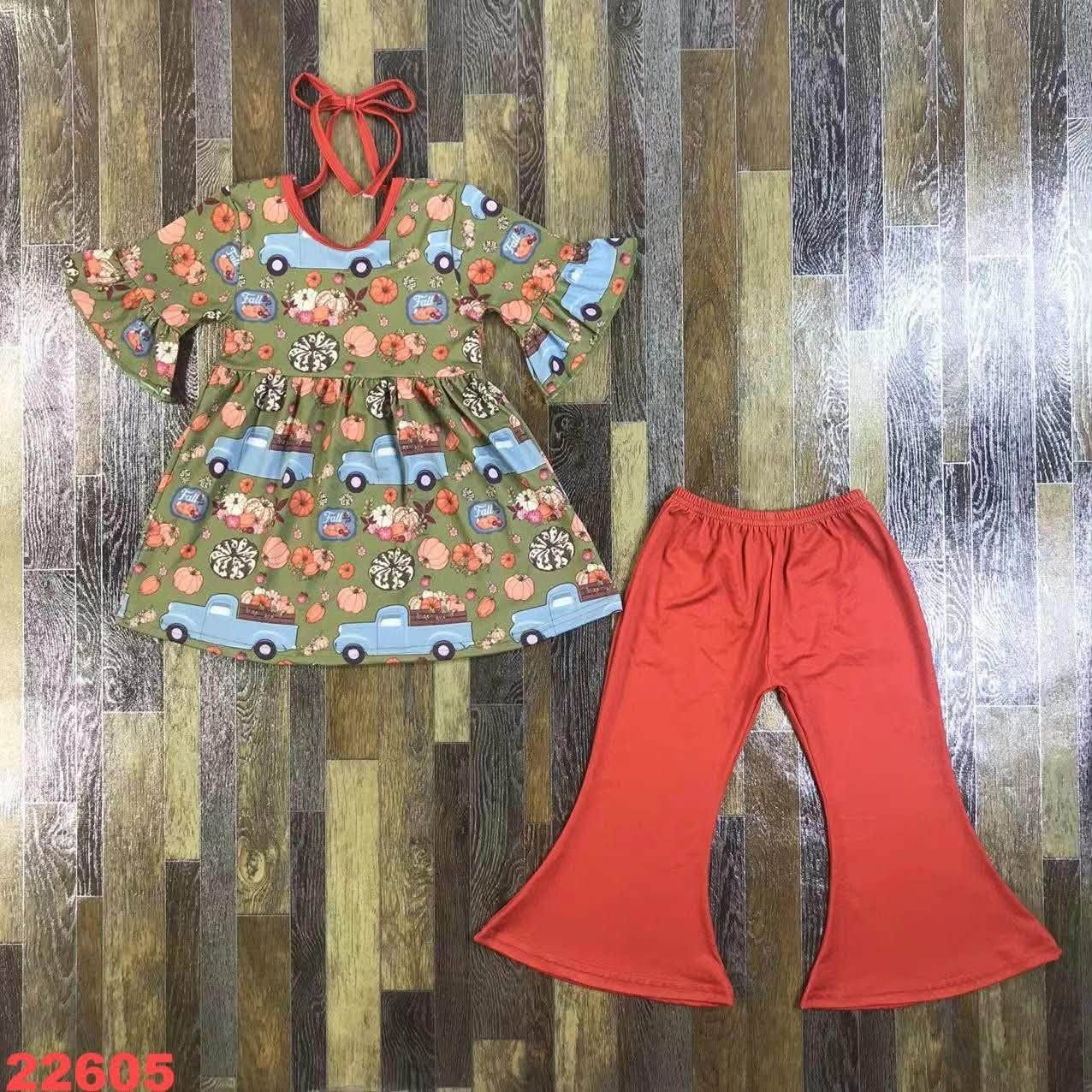 Fall Pumpkin Truck Pants Set