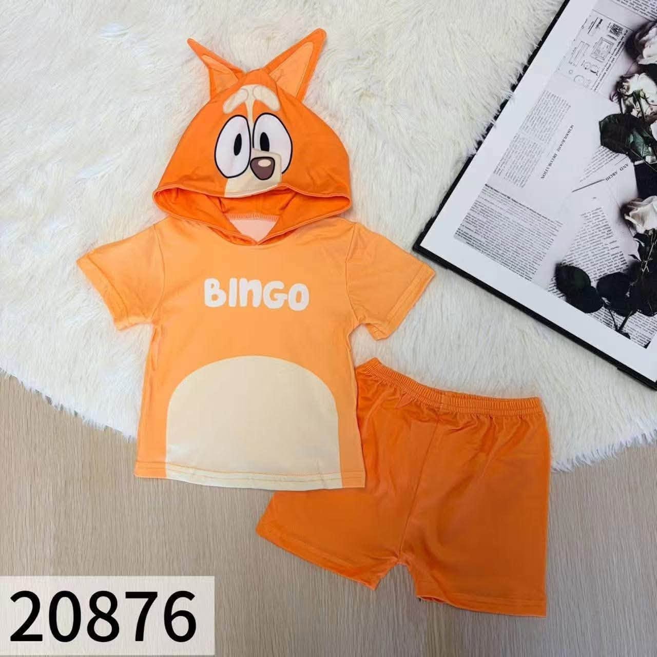 Orange Dog Shorts Set