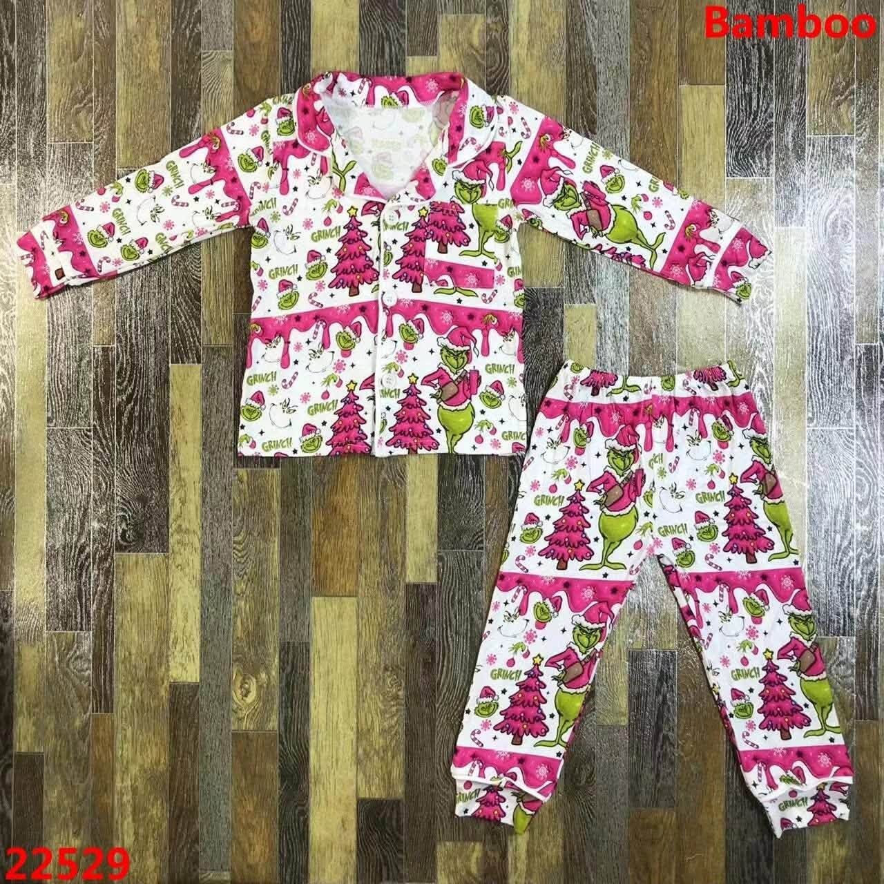 Green Guy Pink Christmas Pajamas Set
