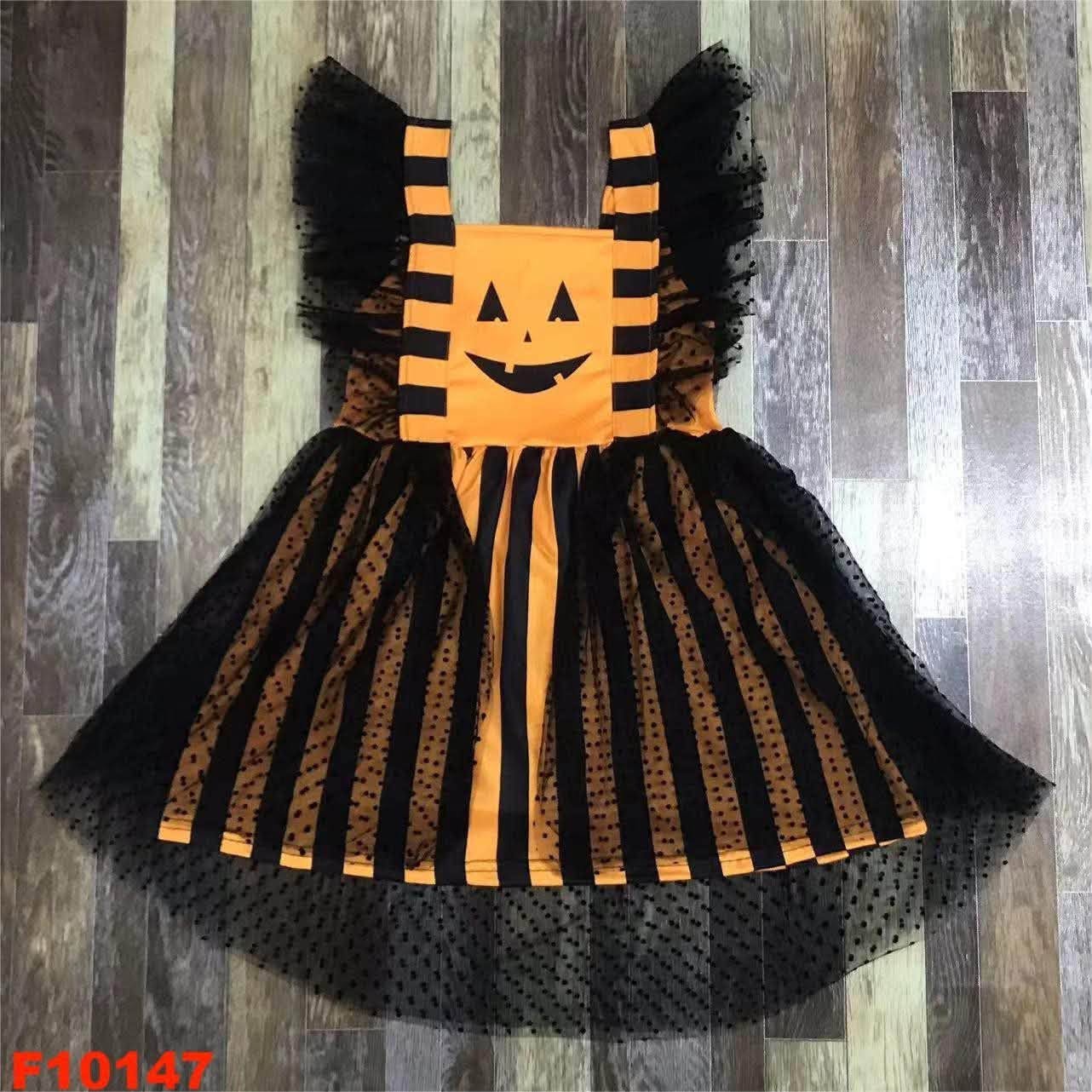 Black and Orange Pumpkin Tulle Dress